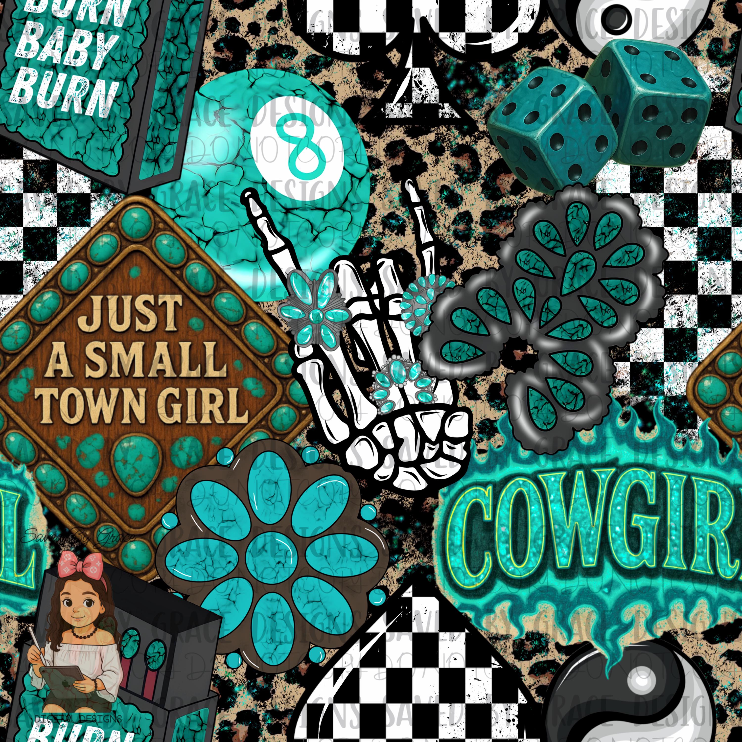 Small Town Girl Seamless File - Instant download