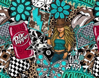 Western girl Vibes Seamless File digital download