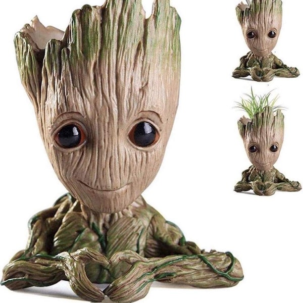 Adorable Baby Groot Flower Pot - Multipurpose Tree Man Holder with Drainage Hole for Succulents - Perfect Christmas & Birthday Gift!