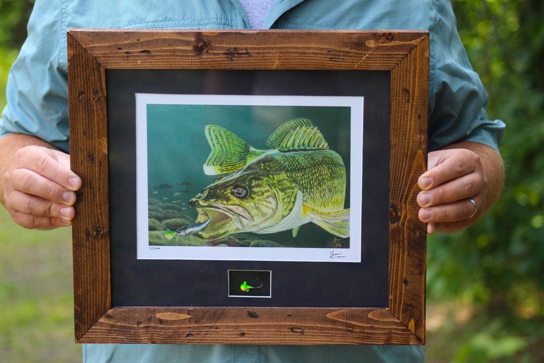 Angler's Edition Framed 2024 Walleye Stamp Jig Feature Etsy