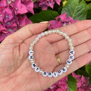 Personalized Beaded Bride Bracelet: Custom Name, Hen Party Favor