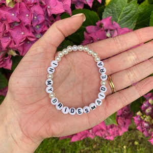 Personalized Beaded Name Bracelet: Bridesmaid Proposal Gift
