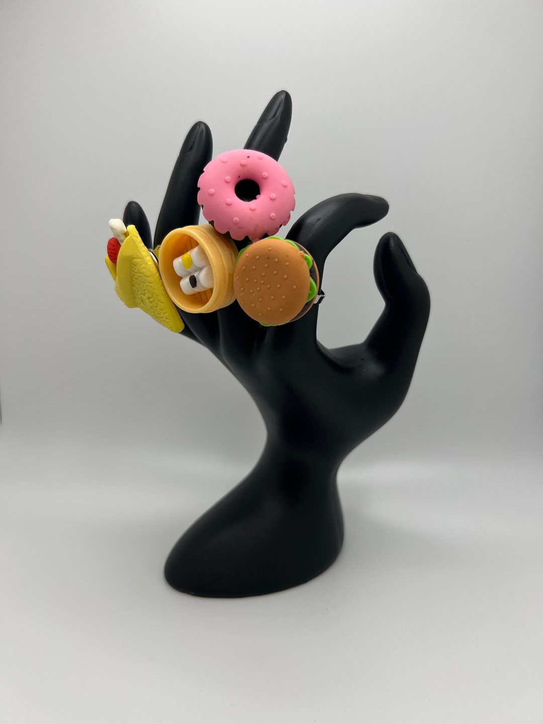 Food Ring, Donut, Burger, Crape, Chinese, Funky Statement Ring, Chunky ...