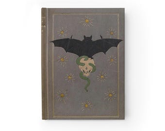 Bat, Skull & Snake Hardcover Notizbuch [leer, unliniert]: Antike Vintage Buchumschlag Reproduktion
