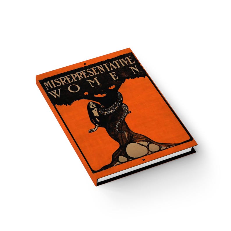 Feministisches Hardcover-Tagebuch: Antike Vintage Orange & Schwarz Eve/Eden Buchumschlag Reproduktion - Baumhexe - Unliniert Bild 3