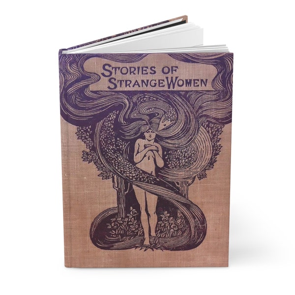 New, Ruled Hardcover Journal with Antique/Vintage-inspired Book Cover Design - "Stories of Strange Women" (1906) - Mauve Purple Art Nouveau