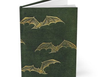 Antique Gold Bats Hardcover Journal: Vintage Book Cover Reproduction