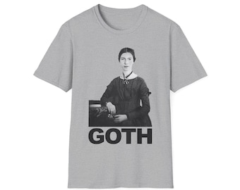 Emily Dickinson "GOTH" T-Shirt - Vintage/Antique Portrait of Poet Emily Dickinson (from 1867)