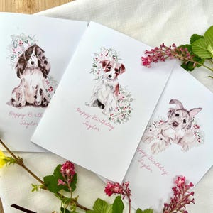 Personalised Bespoke Hand-Painted Pet Portrait Greeting Card