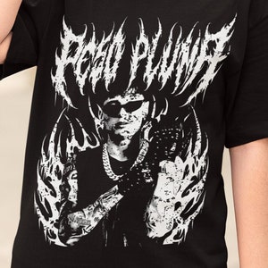 Peso Pluma Doble P Dark Metal Lettering Unisex T-Shirt | Peso Pluma Fan Shirt | Peso Pluma Dark Metal Shirt | Doble P Merch | Doble P Exodo