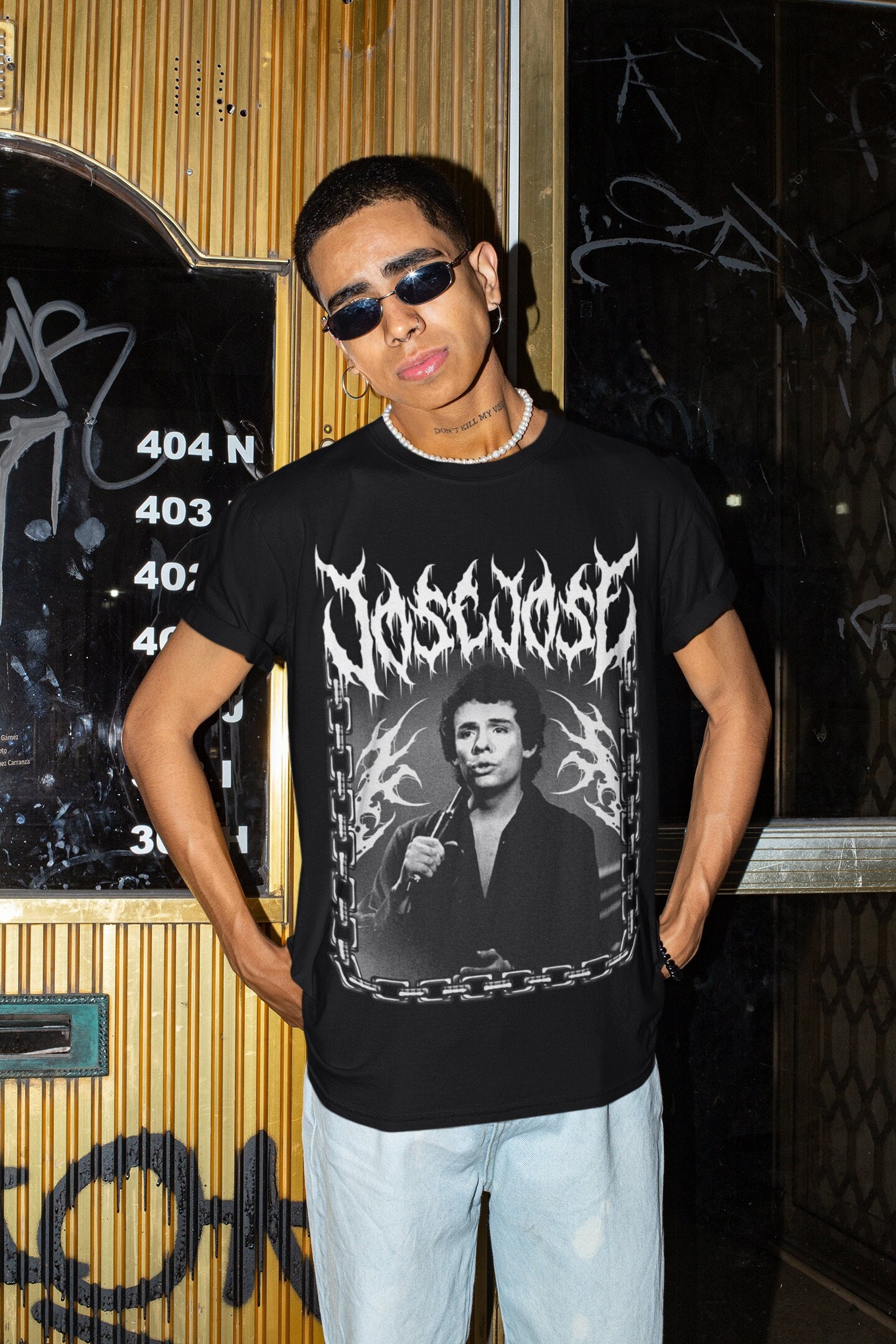 Jose Jose Dark Metal Lettering Unisex T-shirt | Jose Jose Shirt