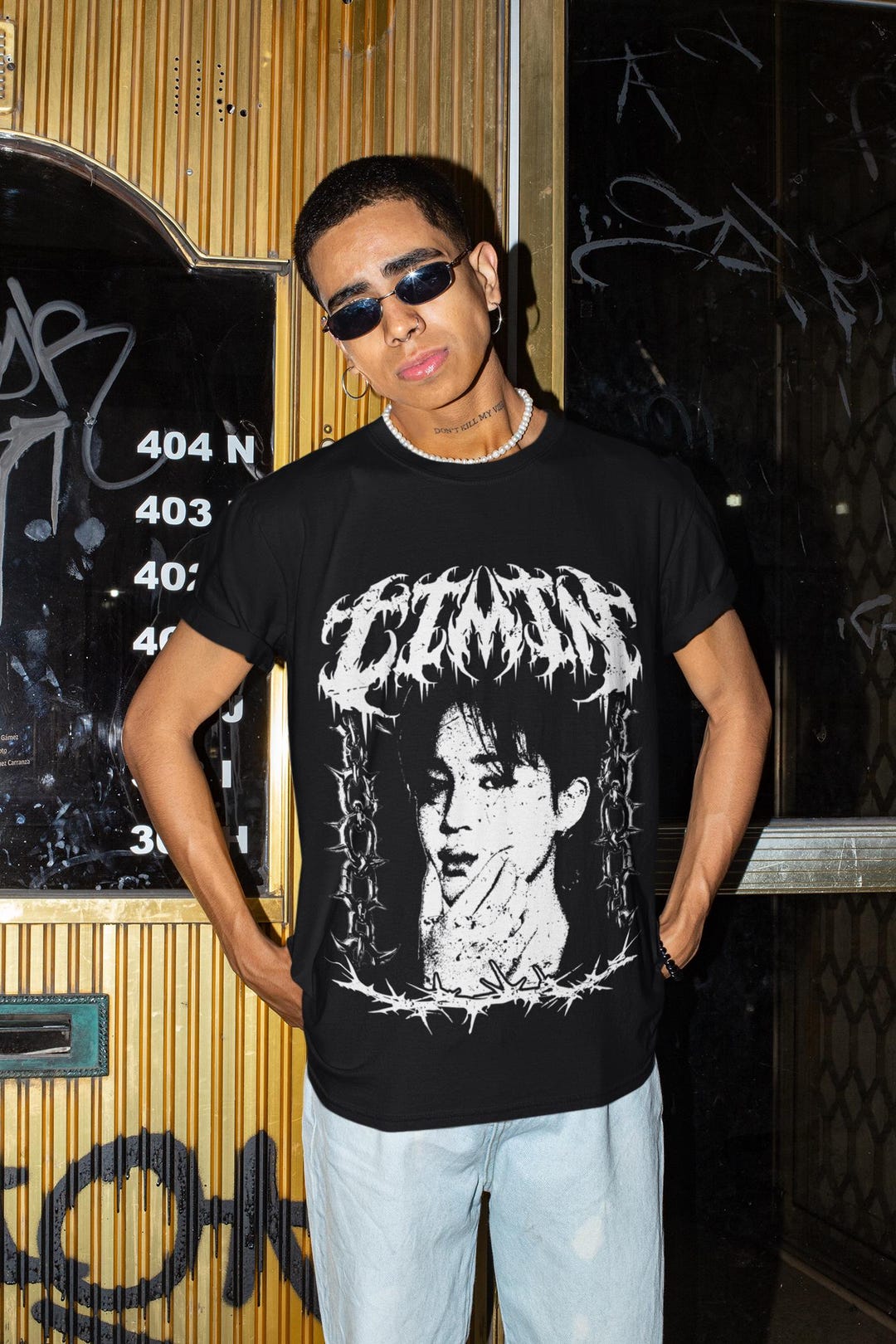 Jimin Dark Metal Vintage Grunge T-shirt | Jimin Vintage Tee