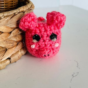 Crochet Pig Keychain