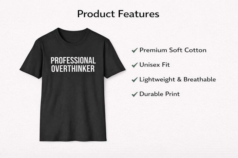 Professional Overthinker Shirt, Funny Overthinking Tee, Sarcastic Humor Shirt, Relatable Anxiety Humor Tee, Funny Gift for Coworker image 10