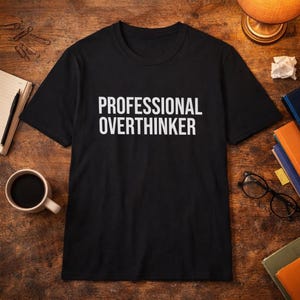 Professional Overthinker Shirt, Funny Overthinking Tee, Sarcastic Humor Shirt, Relatable Anxiety Humor Tee, Funny Gift for Coworker image 5
