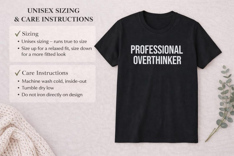 Professional Overthinker Shirt, Funny Overthinking Tee, Sarcastic Humor Shirt, Relatable Anxiety Humor Tee, Funny Gift for Coworker image 11