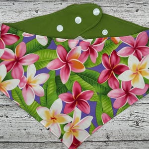 Hawaiian flower dog bandana | snap close | reversible