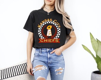 Kansas City Football Shirt, KC Football Shirt, Kansas City Checkered Shirt.