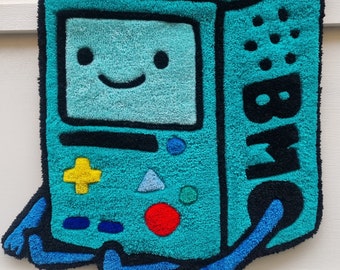 Tappeto, BMO, Adventure Time, arredamento, casa, decorazione, cartoni animati, design, creatività, fatto a mano, tessile, morbido, gamer.