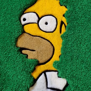 3D-Teppich Homer betritt die Hecke, sehr weicher handgefertigter Teppich