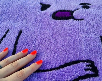 Lumpy Space Princess carpet, Adventure Time, furniture, decoration, cartoon, handmade, textile, soft, unique, extravagant.