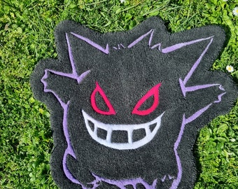 Tappeto, Gengar, Pokémon, arredamento, casa, decorazione, videogiochi, design, creatività, fatto a mano, tessile, morbido, unico, originale.