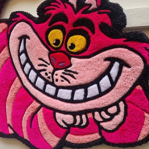Tapijt, Cheshire Cat, Alice in Wonderland, meubels, decoratie, sprookje, design, creativiteit, handgemaakt, textiel, zacht.