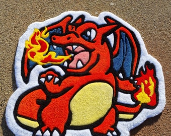 Tappeto, Charizard, Pokémon, arredamento, casa, decorazione, videogiochi, design, creatività, fatto a mano, tessile, morbido, unico, iconico