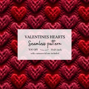 Illustration de coeurs en tricot, Motifs de Saint-Valentin sans bordure pour tous vos projets créatifs et professionnels