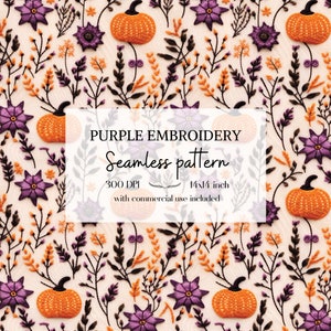 Illustration de citrouilles imitation broderie, image d'automne sans bordure pour tous vos projets créatifs et professionnels