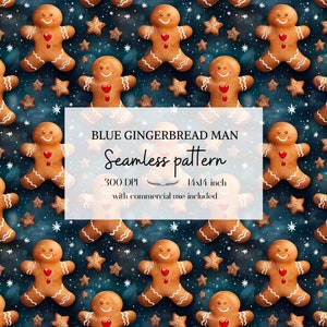 Gingerbreads seamless pattern, Christmas seamless pattern, Winter seamless pattern, With commercial use