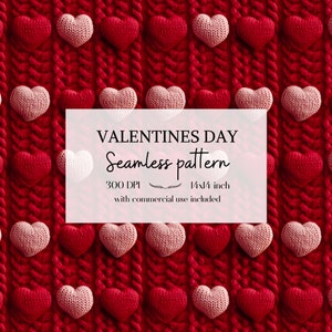 Illustration de coeurs en tricot, Motifs de Saint-Valentin sans bordure pour tous vos projets créatifs et professionnels