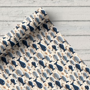 Nautical Seamless Pattern, faux embroidery png file, Embroidery seamless pattern, Ocean seamless pattern, With commercial use image 10