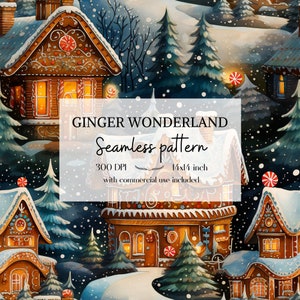 Motifs mignons de gingerbreads, Motifs de Noël sans bordure pour tous vos projets créatifs et professionnels, usage commercial inclus