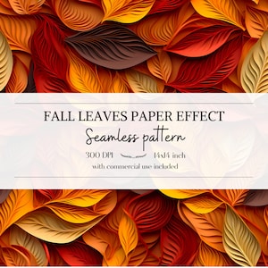 Illustration automnale effet papier 3D, image automnale sans bordure pour tous vos projets créatifs et professionnels