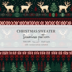Christmas seamless pattern, Christmas sweater seamless pattern, Commercial use, Instant download, High quality