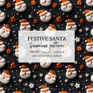 Santa Claus seamless pattern,  Christmas repeating pattern, Christmas seamless pattern, Santa sublimation designs