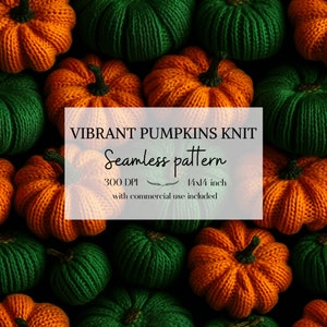 Illustration de citrouilles imitation tricot, Motifs sans bordure d'automne pour tous vos projets créatifs