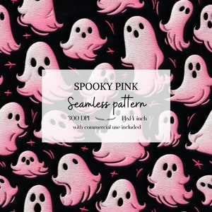 Ghosts seamless pattern, Groovy seamless files, Pastel Halloween patterns, Spooky seamless pattern, High quality, With commercial use