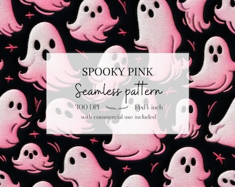 Ghosts seamless pattern, Groovy seamless files, Pastel Halloween patterns, Spooky seamless pattern, High quality, With commercial use