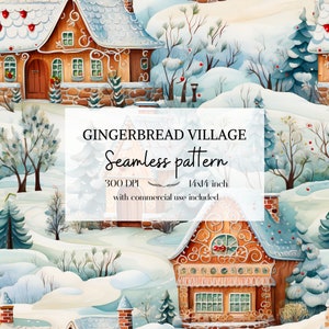 Motifs mignons de gingerbreads, Motifs de Noël sans bordure pour tous vos projets créatifs et professionnels, usage commercial inclus