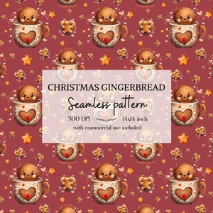 Christmas seamless pattern, Winter seamless pattern, Seamless Christmas pattern, Seamless gingerbread, Seamless pattern, With commercial use