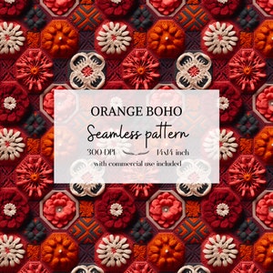 Boho seamless pattern png, Terracotta granny squares patterns, Stitch seamless pattern, Boho tumbler wrap png, With commercial use