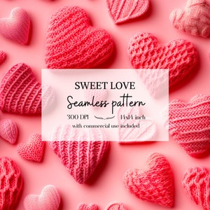 Illustration de coeurs en tricot, Motifs de Saint-Valentin sans bordure pour tous vos projets créatifs et professionnels
