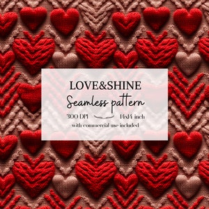 Illustration de coeurs en tricot, Motifs de Saint-Valentin sans bordure pour tous vos projets créatifs et professionnels