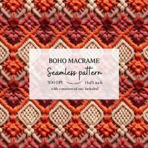 Illustration Boho florale imitation tricot et broderie, Motifs sans bordure pour tous vos projets créatifs et professionnels