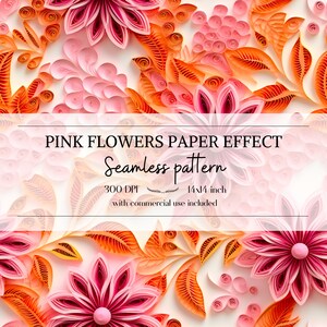 Bloom seamless pattern, 3D seamless pattern, Flowery pattern, High quality, Instant download