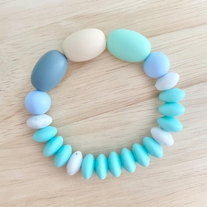Serene Surf - Silicone Bead Sensory Bracelet, Sensory Jewelry, Toddler Bracelet, Toddler Jewelry, Stretch Bracelet, Calming Bracelet, Fidget