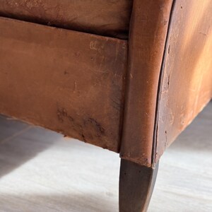 Antique Pair French Leather Chairs