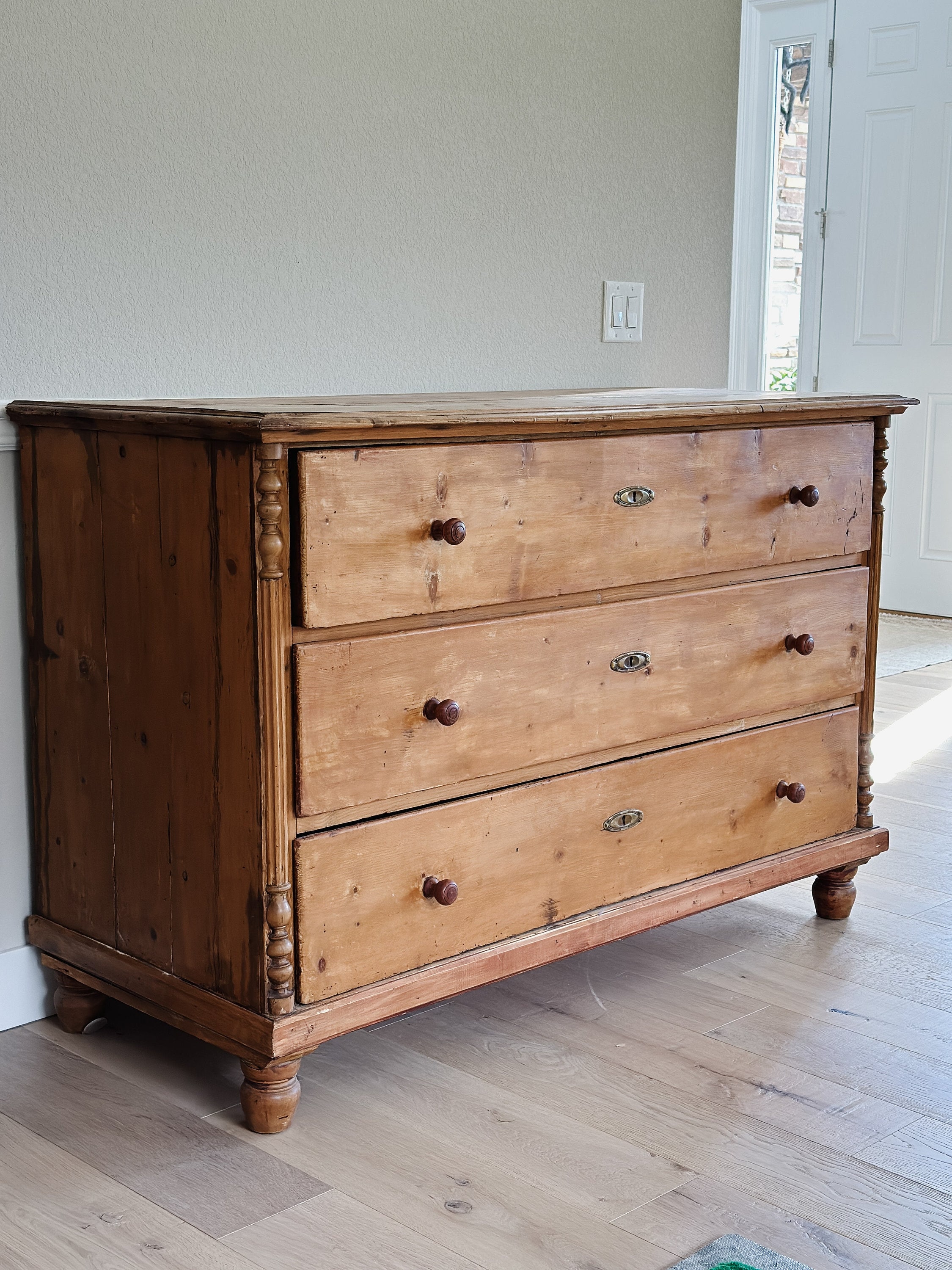 Large 3-drawer Antique Pine Dresser - Etsy